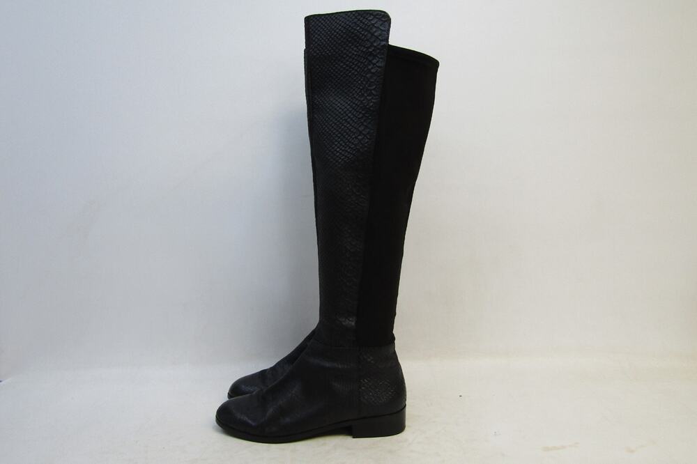 MICHAEL KORS Women Size 8 M Black Leather Zip 20" Shaft Knee High Fashion Boots